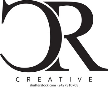 CR  letter modern logo. RC vector design