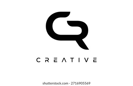 Letra CR Monograma Logo para identidade de marca criativa moderna