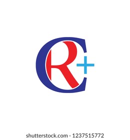 CR letter with plus medical logo design