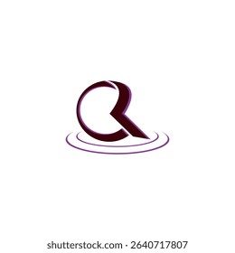 CR letter vector icon for initial template