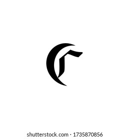 cr letter vector logo initial. moon and r letter vector logo