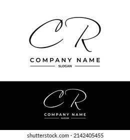 CR letters signature logo, Handwriting logo, Handwritten logo, CR, CR lettering, Letters CR, C and R logo