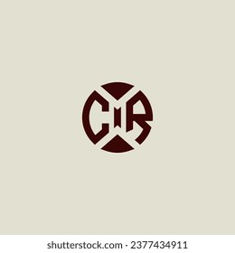 CR line geometric initial logo in high quality professional design that will print well across any print media