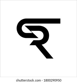 CR logo design vector sign