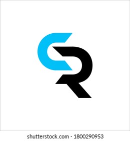 CR logo design vector sign