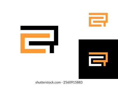 CR logo icon line abstract vector design business isolated