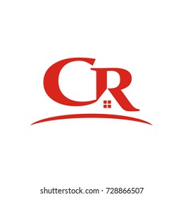 CR logo initial letter design template vector for real estate industry