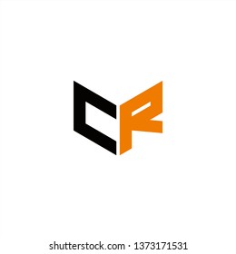 CR Logo Letter Initial With Black and Orange Colors