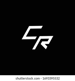 CR logo monogram with up to down style modern design template isolated on black background