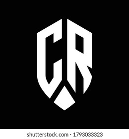 Cr-Logo-Monogramm mit Design-Design-Vorlage für Embleme-Schilde