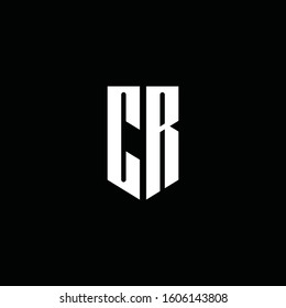 CR logo monogram with emblem style isolated on black background