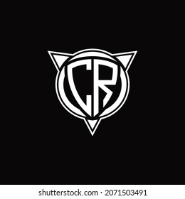 CR-Logo-Monogramm einzeln mit Kreisform und drei Pfeildesign-Vorlage
