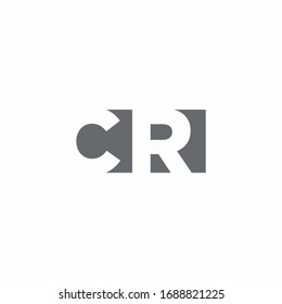 CR Logo monogram with negative space style design template isolated on white background