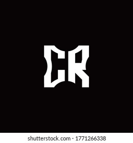 CR Logo monogram with pieces cut elements design template