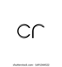 CR Logo monogram with slice rounded modern design template isolated on white background