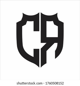 Estilo Escudo del logotipo CR Plantilla de diseño monograma sobre fondo blanco