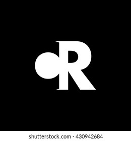 CR Logo. Vector Graphic Branding Letter Element. Dark Background