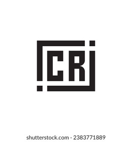 CR minimalist geometric symbol logo in high quality professional design that will print well across any print media