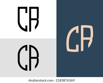 CR modern initial letter logo design vector bundle. It will be suitable for which company or brand name start those initial.