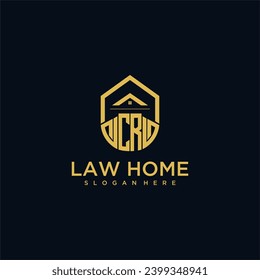 CR monogram initial logo for lawhome with shape home design