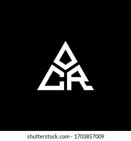 CR monogram logo with 3 pieces shape isolated on triangle design template