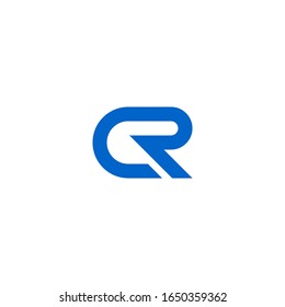 CR monogram logo in blue color