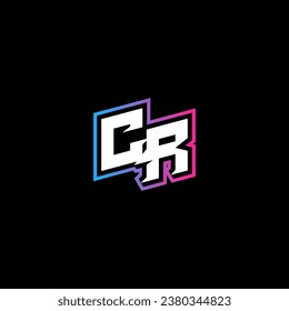 CR monogram logo design with abstract shape concept in vector