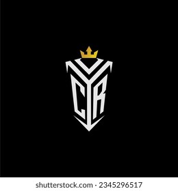 CR monogram logo initial for shield  crown style design