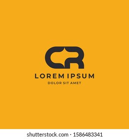 CR. Monogram of Two letters C&R. Luxury, simple, minimal and elegant CR logo design. Vector illustration template.