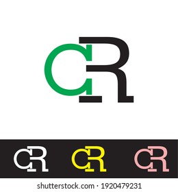 CR monogram.Typographic logo with letter C and letter R overlapped. Two Color lettering icon. Elegant, beauty, fashion style.