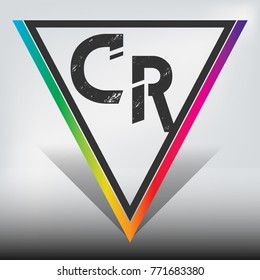 CR Multicolor Triangle LOGO with Dark Gray Highlight and Shadow