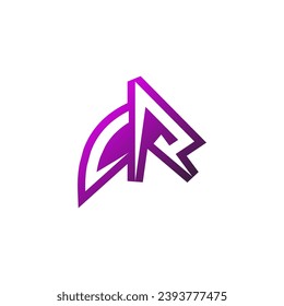 CR Premium emblem logo initial esport and gaming design concept