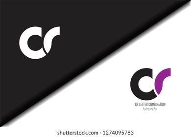 cr r c circle letter black purple white lowercase combination modern creative alphabet gradient company letter logo design vector icon template trendy - Vector