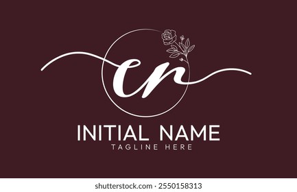 CR R C  initial signature logo template vector