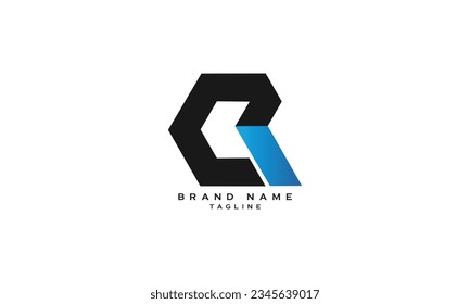 CR, RC, Abstract initial monogram letter alphabet logo design