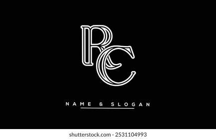 CR, RC Abstract Letters Logo Monogram