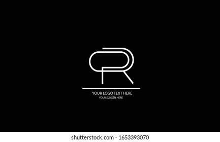 CR RC abstract vector logo monogram template