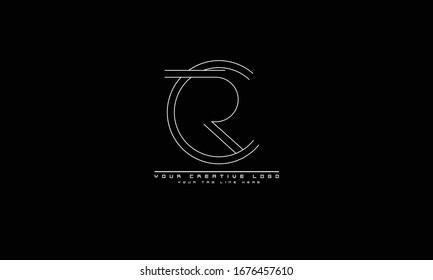 CR RC abstract vector logo monogram template