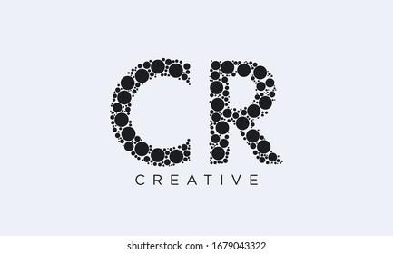 CR RC abstract vector logo monogram template
