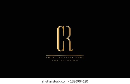 CR RC abstract vector logo monogram template