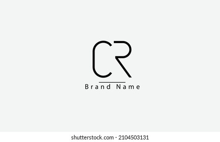 CR RC C R abstract vector logo monogram template