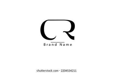 CR RC C R abstract vector logo monogram template