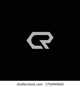 CR or RC letter designs with black and white backgrounds