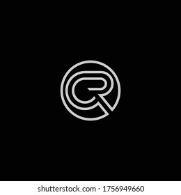 CR or RC letter designs with black and white backgrounds