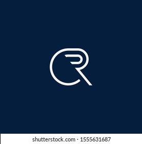CR or RC letter designs for logo and icons