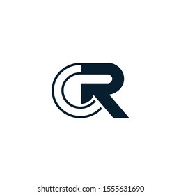 CR or RC letter designs for logo and icons