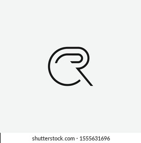 CR or RC letter designs for logo and icons