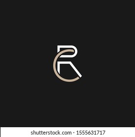 CR or RC letter designs for logo and icons