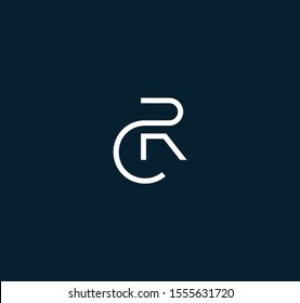 CR or RC letter designs for logo and icons