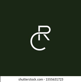 CR Or RC Letter Designs For Logo And Icons